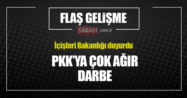 İçişleri Bakanlığı açıkladı: PKK'ya çok ağır darbe