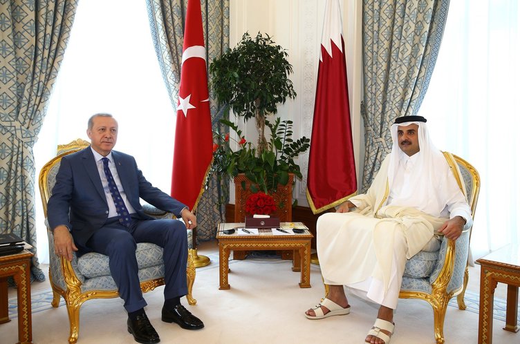 Cumhurbaşkanı Erdoğan Katar'da böyle karşılandı