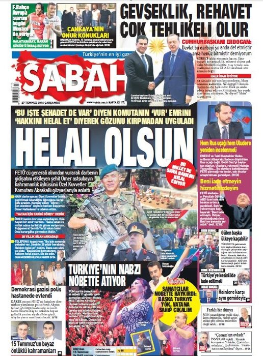 Türkiye 15 Temmuz ihanetini SABAH’tan okudu!