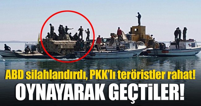 Teröristler Fırat Nehri'nden böyle geçti!
