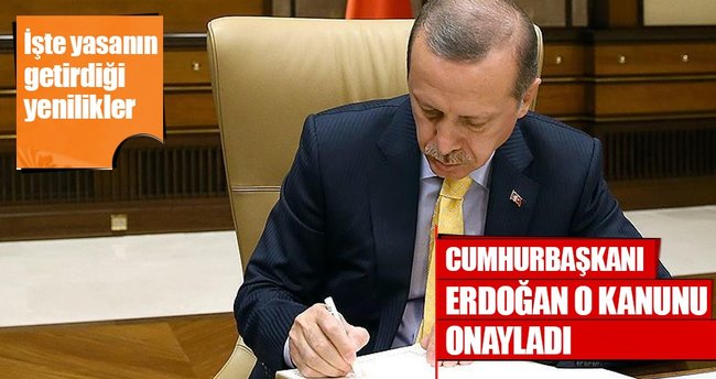 Cumhurbaşkanı Erdoğan'dan kanun onayı
