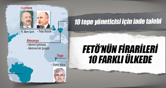 FETÖ’nün firarileri 10 farklı ülkede...