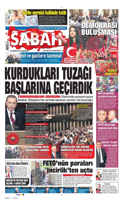 Türkiye 15 Temmuz ihanetini SABAH’tan okudu!