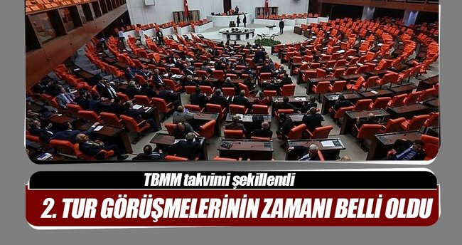 TBMM takvimi şekillendi