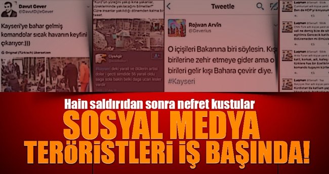 Sosyal medya teröristleri boş durmuyor!