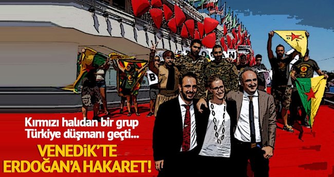 Venedik'te bir grup terör yanlısı Cumhurbaşkanı Erdoğan'ı hedef aldı