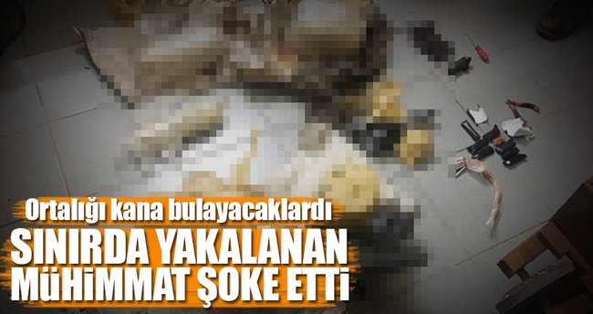 Sınırda yakalanan mühimmat şoke etti