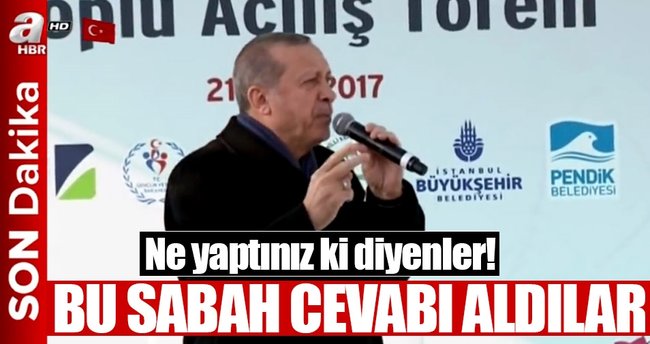 Cumhurbaşkanı Erdoğan: Ne yaptınız diyenler bu sabah cevabını aldı