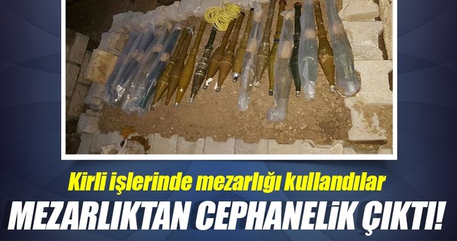 Mezarlıktan 'cephanelik' çıktı