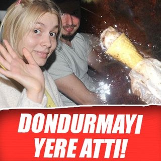 Dondurmayı yere attı!