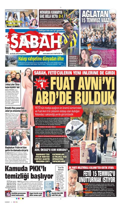 Türkiye 15 Temmuz ihanetini SABAH’tan okudu!