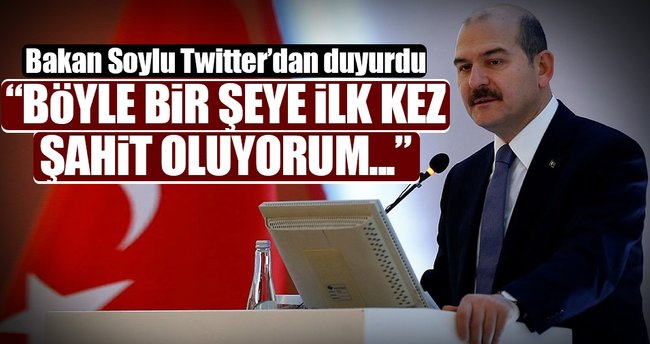 Bakan Soylu Twitter'dan duyurdu