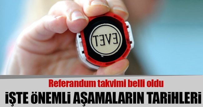 Referandum takvimi Resmi Gazete'de yayımlandı