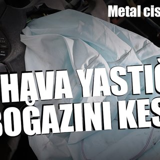 Lüks otomobilin hava yastığından fırlayan cisim boğazını kesti!