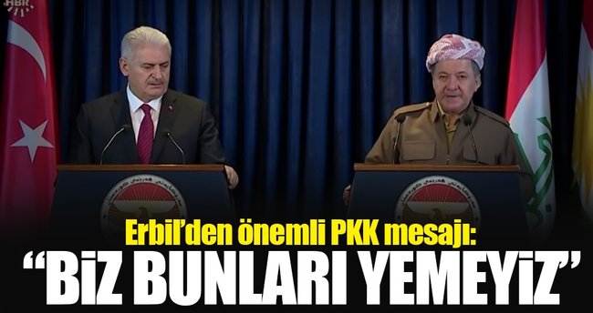 Başbakan Binali Yıldırım'dan Erbil'de PKK mesajı