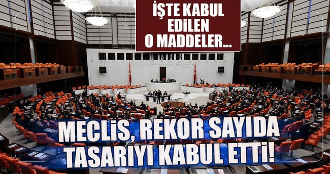 Meclis, rekor sayıda tasarıyı kabul etti