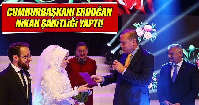 Cumhurbaşkanı Erdoğan nikah şahitliği yaptı!
