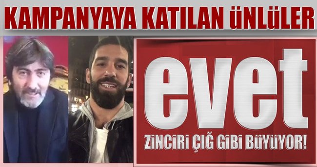 'Evet' kampanyası çığ gibi büyüyor