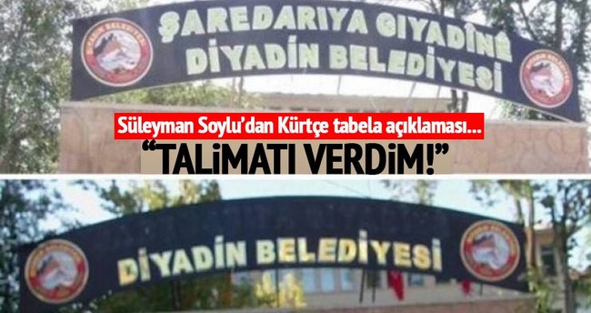 Süleyman Soylu'dan Kürtçe tabela açıklaması