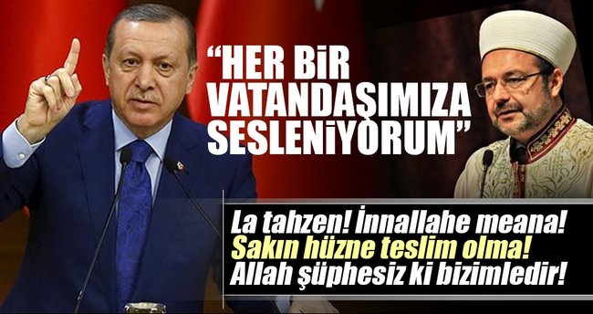 Diyanet İşleri Başkanı Görmez: Hüzne teslim olmayın