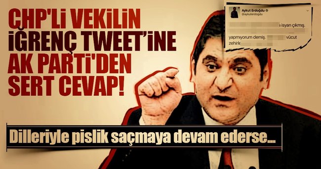 CHP'li vekilin iğrenç tweetine AK Parti'den sert cevap!