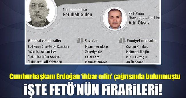 FETÖ'nün firarileri