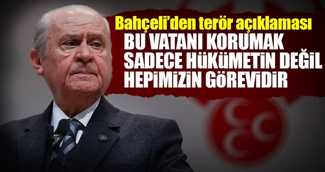 Bahçeli'den terör açıklaması